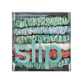 6 slip pure silk skinny scrunchies - λαστιχάκια για τα μαλλιά από καθαρό μετάξι 