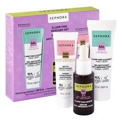 Clarifying Rescuer Set - Mini cleanser + mini serum + mini moisturizer, SEPHORA COLLECTION