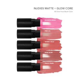 Nudies Matte + Glow Core All Over Face Blush Color