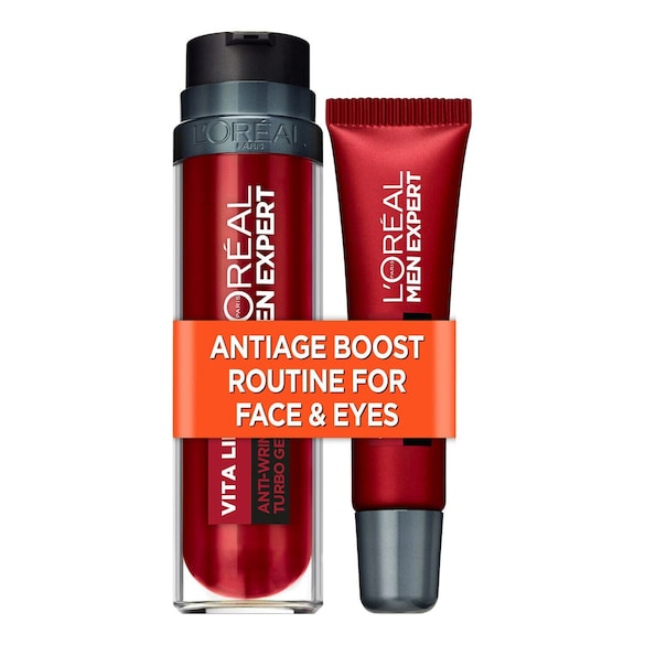 Men Expert Vita Lift Anti-Ageing Set of Face Turbo Gel & Eye Cream, L'oreal Paris
