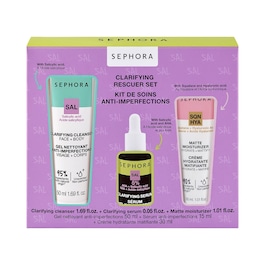 Clarifying Rescuer Set - Mini cleanser + mini serum + mini moisturizer