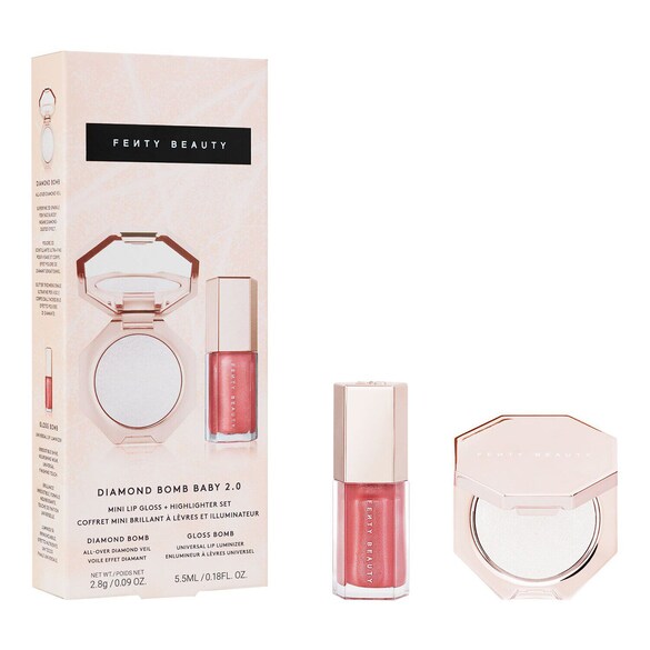 Diamond Bomb Baby Mini Lip Gloss & Highlighter Set Makeup, Fenty Beauty