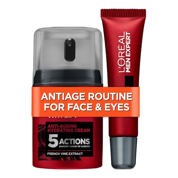 Men Expert Vita Lift Anti-Ageing Set of Face Cream & Eye Cream, L'oreal Paris