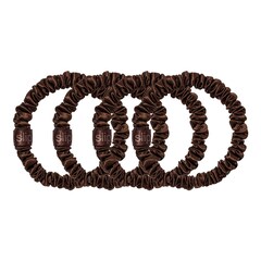Pure Silk Skinny Scrunchies Dark Brown, SLIP