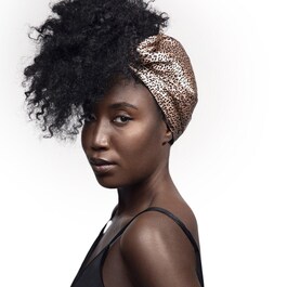 Pure Silk Hair Wrap Wild Leopard