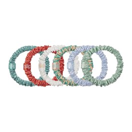 6 slip pure silk skinny scrunchies - λαστιχάκια για τα μαλλιά από καθαρό μετάξι 