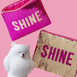 Holiday Vibes Sequin Makeup Bag - Travel makeup bag