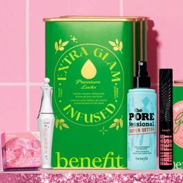 Extra Glam Infused - μάσκαρα, τζελ φρυδιών, settting spray χριστουγεννιάτικο σετ