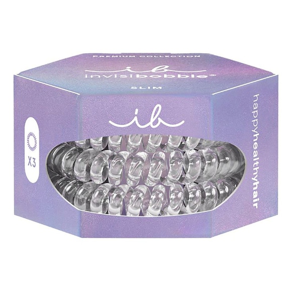 Slim Premium Crystal Clear Hair Scrunchies, Invisibobble