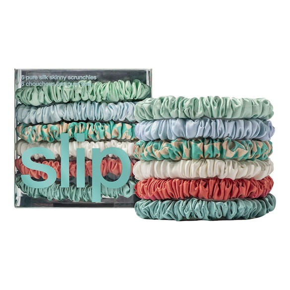 6 slip pure silk skinny scrunchies - λαστιχάκια για τα μαλλιά από καθαρό μετάξι , Slip