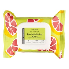 Dual Exfoliating Wipes Grapefruit Extract + Fruit Acids, Sephora Collection