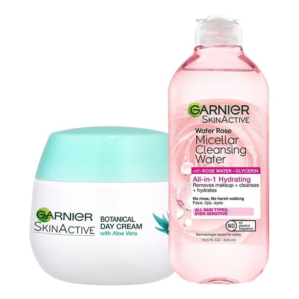 Rosewater Routine (Micellaire & Day Cream With Rosewater), GARNIER