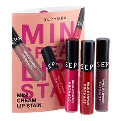 Mini Cream Lip Stain - Σετ με 3 μίνι Βελούδινα κραγιόν χωρίς μεταφορά, Sephora Collection
